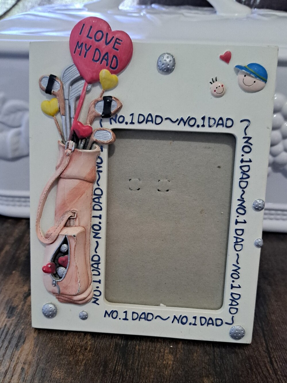 No.1 Dad Photo Frame with Golf Bag Design